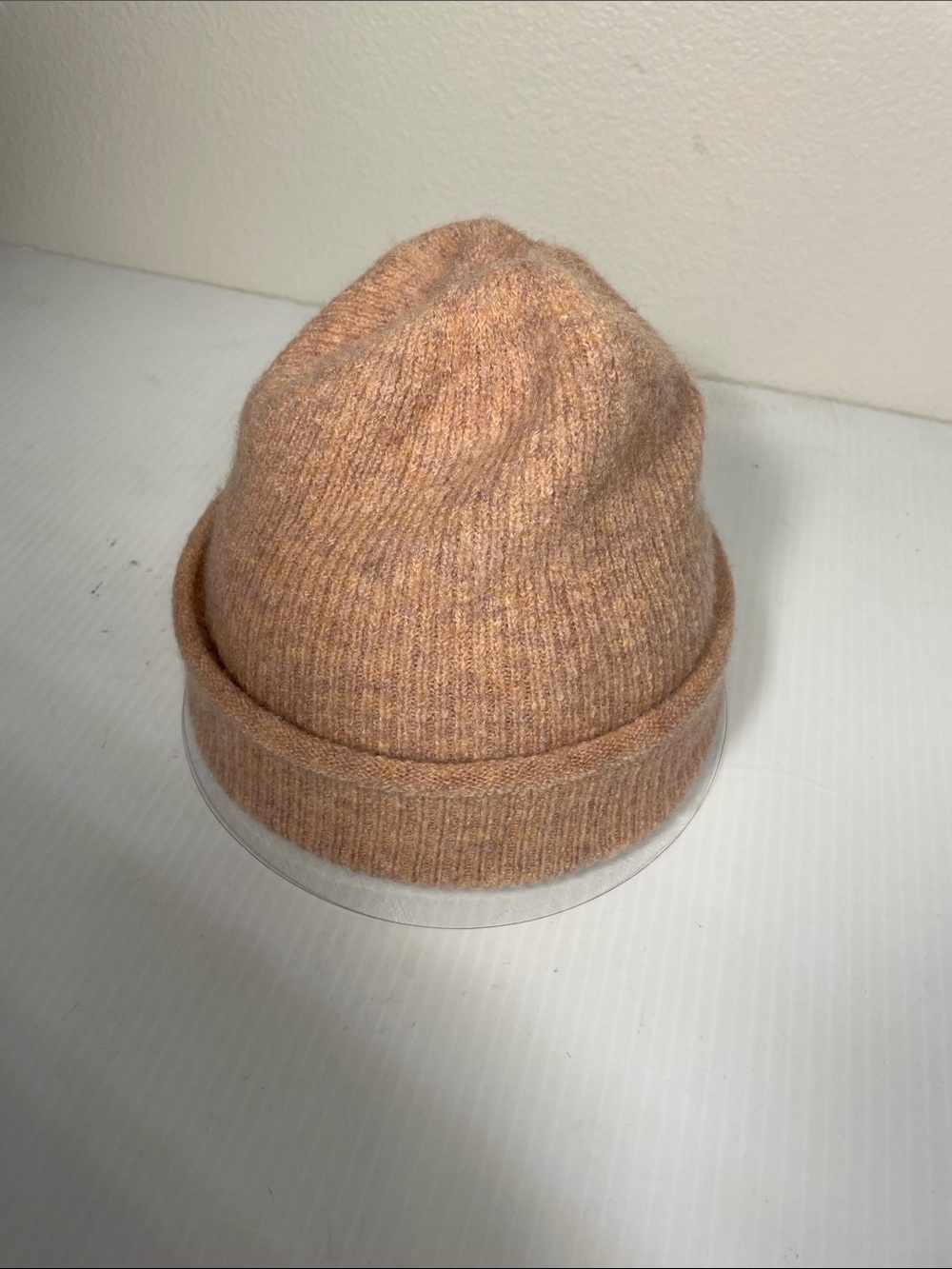 Madewell Kent Beanie Hat Wool Alpaca Blend Pink Mauve Double Layer